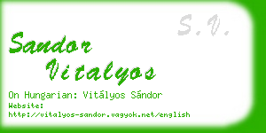 sandor vitalyos business card