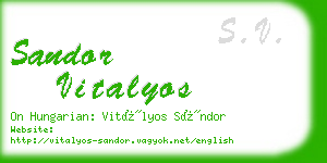 sandor vitalyos business card